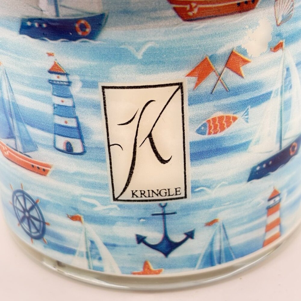 Kringle Candle Salt Water Taffy 3 Wick Painted Jar Soy Candle Nautical Boat 14oz - Picture 7 of 13